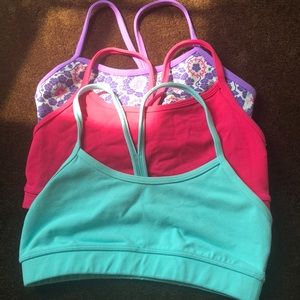 SET OF 3 Lululemon flow Y bra SIZE 4